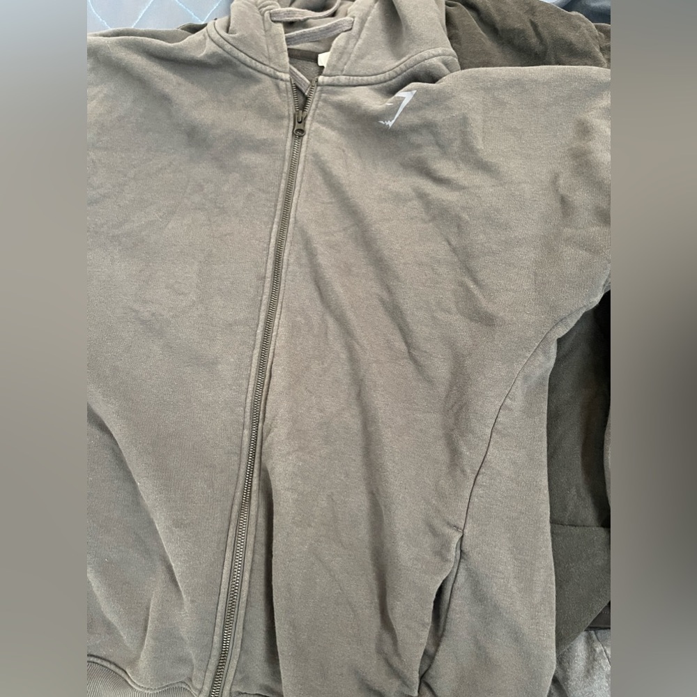 Blue/gray gymshark mens zip up hoodie